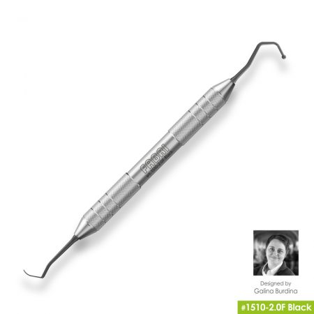 1510-2.0F Black - Дистальная штопфер-гладилка с дополнительными изгибами. Штопфер-шарик Ø2.0mm. Эргономичная ручка Ø10mm. Покрытие Black